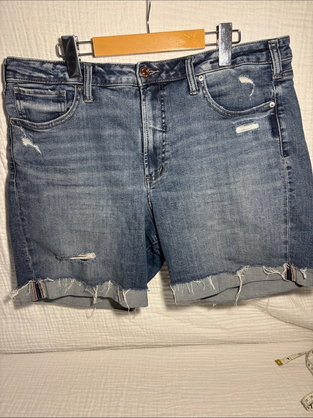 Silver Jeans Blue Distressed Denim Jean Shorts